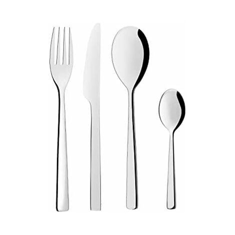 5Five Simply Smart – Ménagère 24 pièces en acier inoxydable – 6 couteaux, 6 fourchettes, 6 cuillères à soupe, 6 cuillères à café – Finition polie – Compatible lave-vaisselle