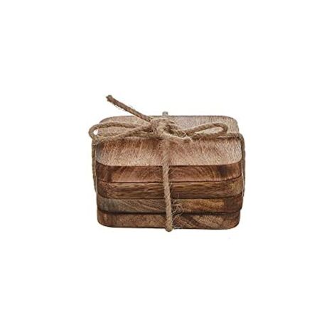 Set 4uni. sous-verres en bois de manguier modèle duko