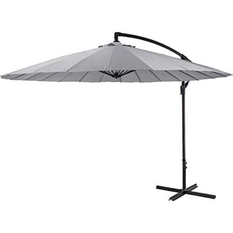 Parasol excentrique hauteur maximale 3m ø300cm couleur : gris clair.