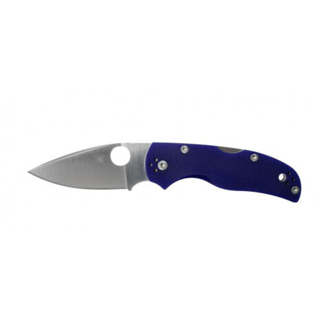 Couteau pliant Spyderco STE-C41GPDBL5 Native 5, 7.6 cm lame lisse en acier CPM-S110V satiné, manche en G-10 bleu foncé. Comprend un clip ambidextre à 4 positions. (1/4)