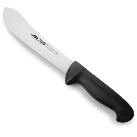Couteau de boucherie Arcos Couleur - Prof 292625 en acier inoxydable Nitrum et mango polypropylène noir ergonomique avec lame de 20 cm, vitrine.