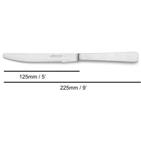 Couteau de table Arcos de Table 460400 monobloc d'une pièce d'acier inoxydable et lame de 12,5 cm en boîte.