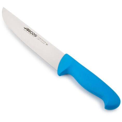 Couteau de boucherie Arcos Couleur - Prof 291723 en acier inoxydable Nitrum et mango polypropylène bleu ergonomique avec lame de 21 cm, vitrine. (1/5)