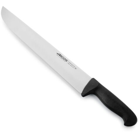 Couteau de boucherie Arcos Couleur - Prof 292425 en acier inoxydable Nitrum et mango polypropylène noir ergonomique avec lame de 35 cm, vitrine.