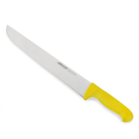 Couteau de poissonnier (nacré) Arcos Couleur - Prof 292500 acier inoxydable Nitrum et mango Lame ergonomique en polypropylène jaune et lame de 35 cm, vitrine.