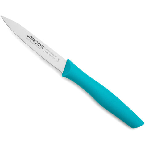 Couteau Mondador Arcos Nova 188632 en acier inoxydable Nitrum et mango Couteau en polypropylène, lame turquoise de 10 cm en boîte présentoir. (1/5)