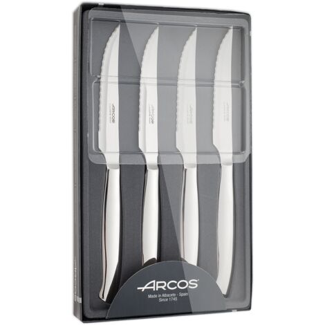 Jeu de couteaux Loins Arcos de la Table 378400 monobloc d'une pièce d'acier inoxydable, lame de 11 cm dans le cas de 4 pièces. (1/5)