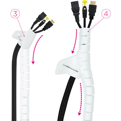 NANOCABLE 10.36.0002-W Gaine Organiseur De Câbles Flexible - Diamètre 25 Mm, 2 Mètres - Blanc