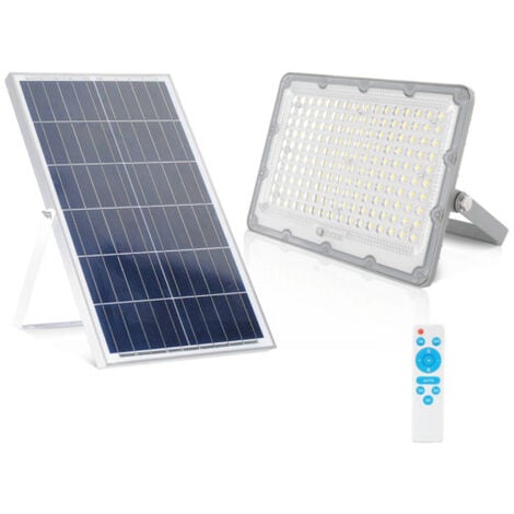 Projecteur extérieur à LED avec panneau solaire, batterie et télécommande  100w Ip65 174100