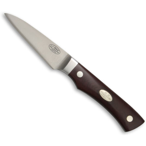 Couteau de cuisine Fallkniven Zulu en acier stratifié CoS avec lame de 7,5 cm, manche micarta marron dans une boîte en bois. (1/4)