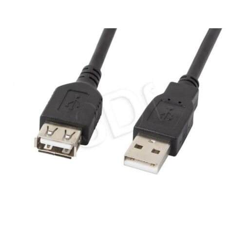 CÂBLE D'EXTENSION USB LANBERG 2.0 AM-AF 1,8 M (NOIR) CA-USBE-10CC-0018-BK (1/2)