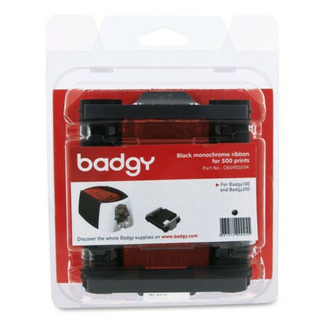 Consommable noir monochrome pour 500 impressions badgy cbgr0500k (1/2)