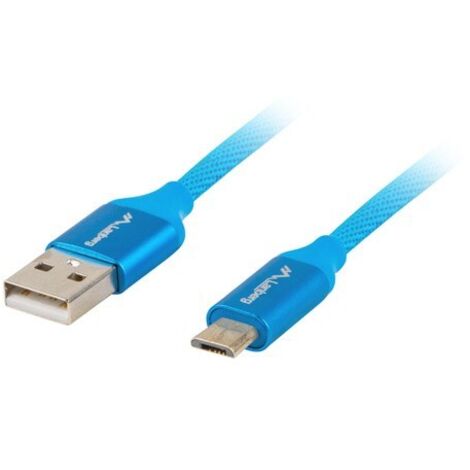 LANBERG CABLE USB CA-USBM-20CU-0018-BL CONNECTEURS USB À MICRO USBUSB QC 3.0 1.8M BLEU (1/2)