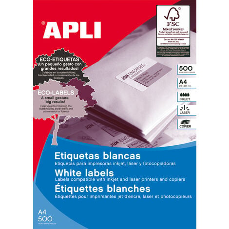 Etiquettes Blanc Brillant Adhésives A4 – Europe Etiquettes