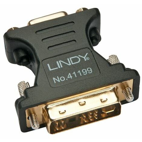 Lindy 41199 Adaptateur de câble VGA DVI-I Noir, Or - Adaptateur de câble ( VGA, DVI-I