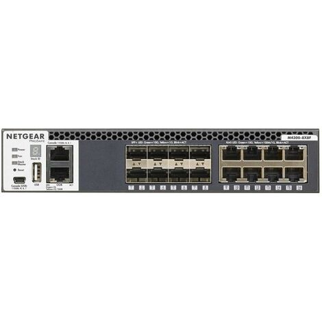 Netgear XSM4316S-100NES - Commutateur empilable à facteur de forme moyen (M4300-8X8F 16 ports 10G, 8x10GBASE-T, 8xSFP+, pour le haut du rack et le serveur ou l'agrégation de cœurs de réseau) (1/5)
