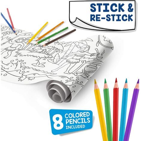 Set de coloriage rouleau jungle + 8 crayons carioca 42978
