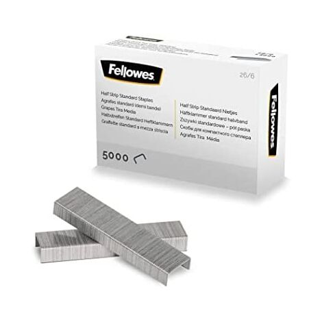Fellowes Agrafes pour travaux moyens 26/6 argent boîte de 5000 (1/5)
