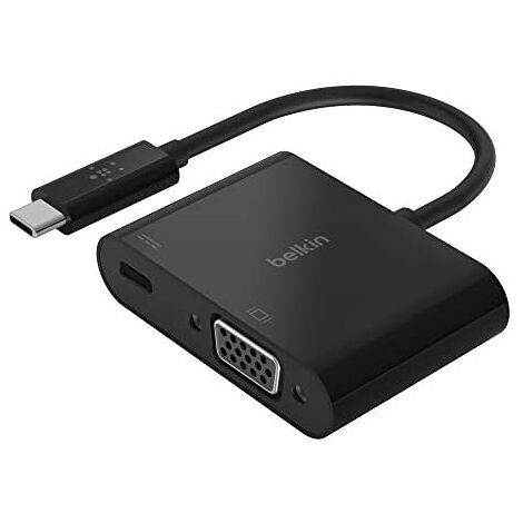 Adaptateur USB-C vers VGA + charge, BLK (60W PD) (1/5)