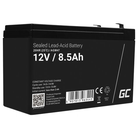 Green Cell – Batterie AGM47 12V 8,5Ah – Technologie AGM/Gel – Capacité 8500mAh – Pour applications exigeantes (1/5)