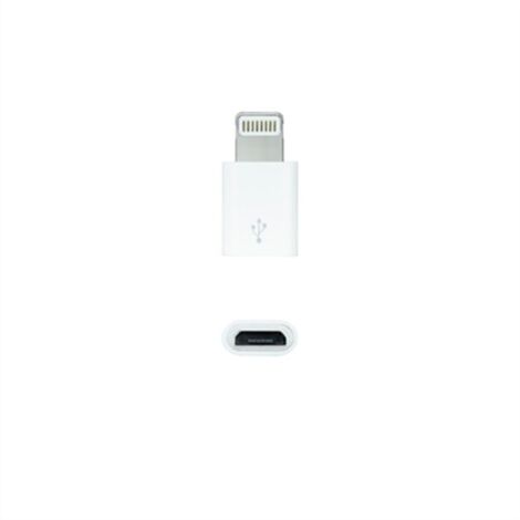NANOCABLE 10.10.4100 - Adaptateur Lightning vers Micro USB, Lightning/Mâle - Micro B/Femelle, Blanc