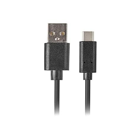 Câble lanberg usb c mâle vers usb a 2.0 mâle 3m qc 3.0 noir (1/2)