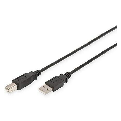Digitus Câble USB USB 2.0 USB-A mâle, USB-B mâle 1.80 m noir rond, blindage double AK-300105-018-S X46737 (1/4)