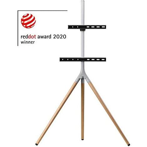 Support TV sur pied en bois véritable – Compatible écrans 32-65 pouces – Charge max 30 kg – Rotation 360° et réglable en hauteur – One For All (1/5)