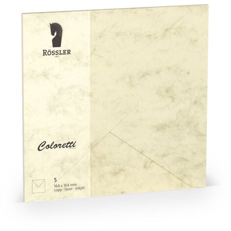Grande enveloppe carrée coloretti 5 pièces marbre crème