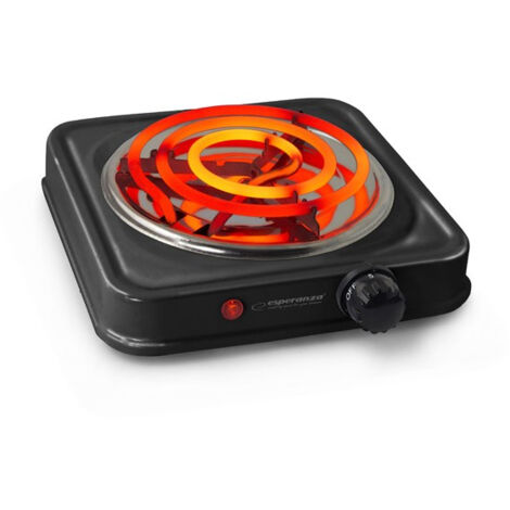 Plaque chauffante électrique 15,5 cm – 1000 W – 5 niveaux de température – Surface de cuisson noire – Pour espaces réduits – Tresice France (1/5)