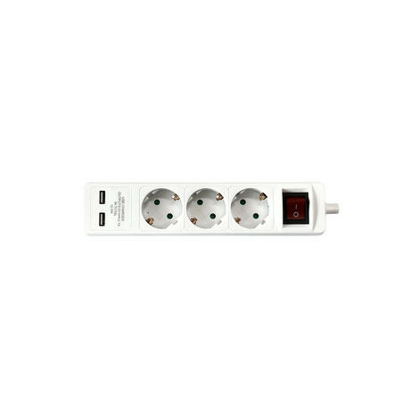 Philips Multiprise Schuko+USB 5 Prises électriques Blanc