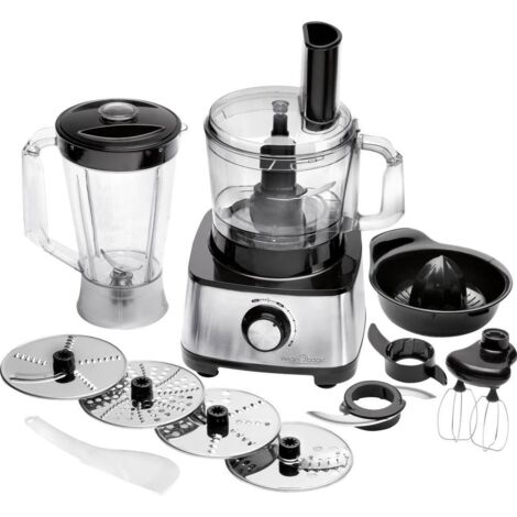 Robot culinaire multifonction 1200W – Bol 1,75L – 11 accessoires en inox – Contrôle de vitesse réglable – Fonction Turbo – Proficook