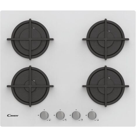 CANDY CHW6LBX – Plaque De Cuisson à Gaz 4 Feux 60 Cm Inox – Puissance 7 KW – Design Compact Et Robuste