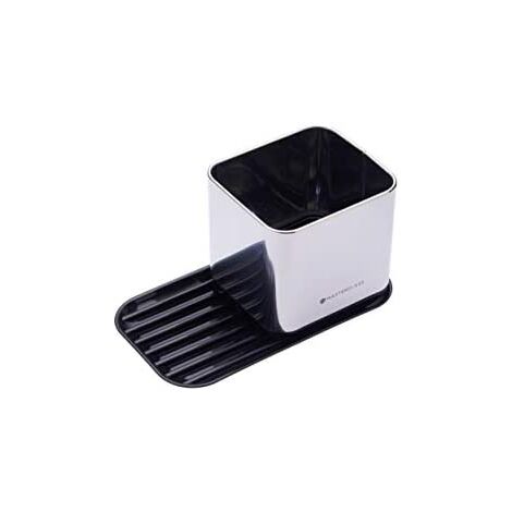 Kitchen Craft Organiser de évier de cuisine de avec porte-éponges de et porte-brosses, Argent/Noir, 20 x 11 x 11 cm (1/5)
