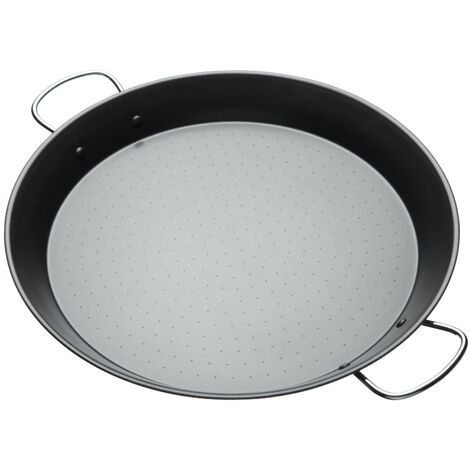 WORLD OF FLAVORS Casserole à paella méditerranéenne anti-adhésive, noire, 38,5 cm