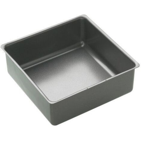 Kitchencraft Master Class Square Baking Pan with Loose Base, Steel, Black, 21.8x24x8.2 cm (1/2)