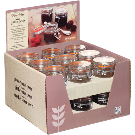 Kitchen Craft KCHMJARMINIDISP 120 ml Home Enveloppe rigide ronde de jar de airtight glass de jar de airtight glass.