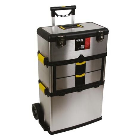 Caisse à outils avec roulettes - acier inoxydable - 570 x 354 x 830 mm