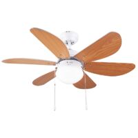 Cecotec – Ventilateur de plafond avec lumière – Moteur en cuivre 50W – 3 vitesses – 6 pales aérodynamiques – Diamètre 91 cm – Fonction été/hiver