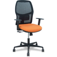 Alfera sincro black mesh bali orange chair avec accoudoirs réglables