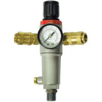 Stanley – Réducteur de pression avec manomètre 152172XSTN – Filtre et régulateur de compresseur – Max. 10 bar – 3/4 inch M – 2 raccords rapides