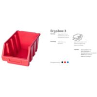 1 x Ergo L+ Red stackable boxes de storage box de plastic 170x240x126