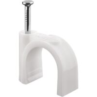 Attache-fils 16 mm, blanc, fixation pour câbles de diamètre inférieur ou égal à 16 mm. Diamètre 16 mm