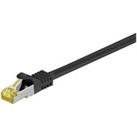 RJ45 Câble Patch, CAT 6A S/FTP (PiMF), 500 MHz, avec CAT 7 Câble Brut, noir, gaine de câble LSZH sans halogène, cuivre, connecteur RJ45 (CAT 6A). Longueur de câble 5 m