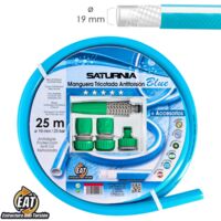 Tuyau tricoté anti-torsion bleu 19 mm. Rouleau de 25 mètres. Avec accessoires, tuyau anti-torsion, tuyau sans pliures