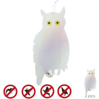 Buho Espantapajaros Reflectante Para Colgar Con 2 Cascabeles (2 Piezas)