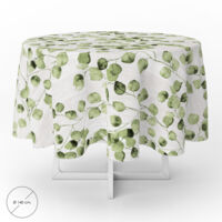 Mantel hule rond Ø140 cm – Hule imprimé feuilles vertes – Imperméable et antidérapant – Protection pour tables intérieures et extérieures – Oryx