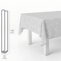 Mantel Hule Rollo 140 cm. x 20 metros. Geometrico Gris