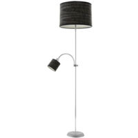 FABRILAMP Floor De Living Armonia 1xe27 1xe14 Silver-wood Black C/lector 155x40x40 Cm