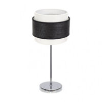 FABRILAMP Lampe à poser bicolore modèle Myriam 1Lumière chrome/bois noir